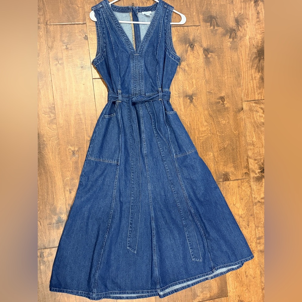 Sundance Catalog Denim Belted Dress - 8 - NWOT